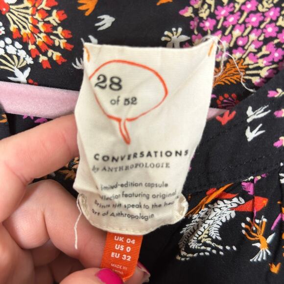 ANTHROPOLOGIE 52 Conversations Colloquial Button Down Fly The Coop Birds {A22} - Picture 4 of 5